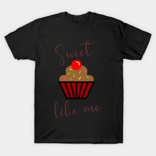 Sweet & Tasty Bakery Cupcake Slogan T-Shirt